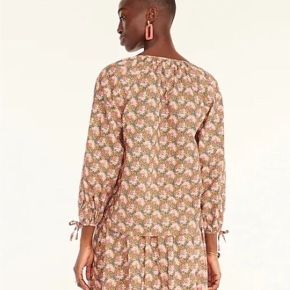 J. Crew Collection tie-sleeve button-front top in Ratti® prism floral Size XS - Picture 4 of 10